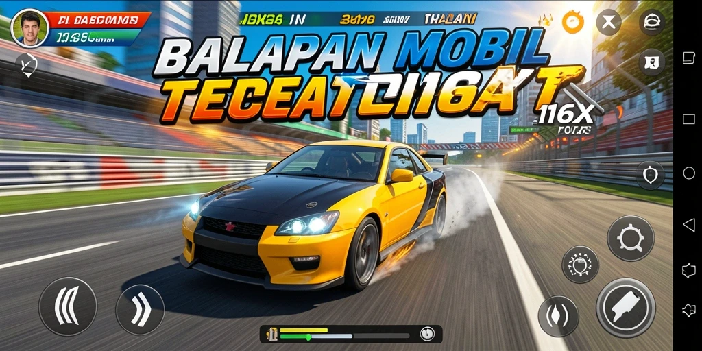 Tampilan gameplay balapan yang menegangkan di 116X.