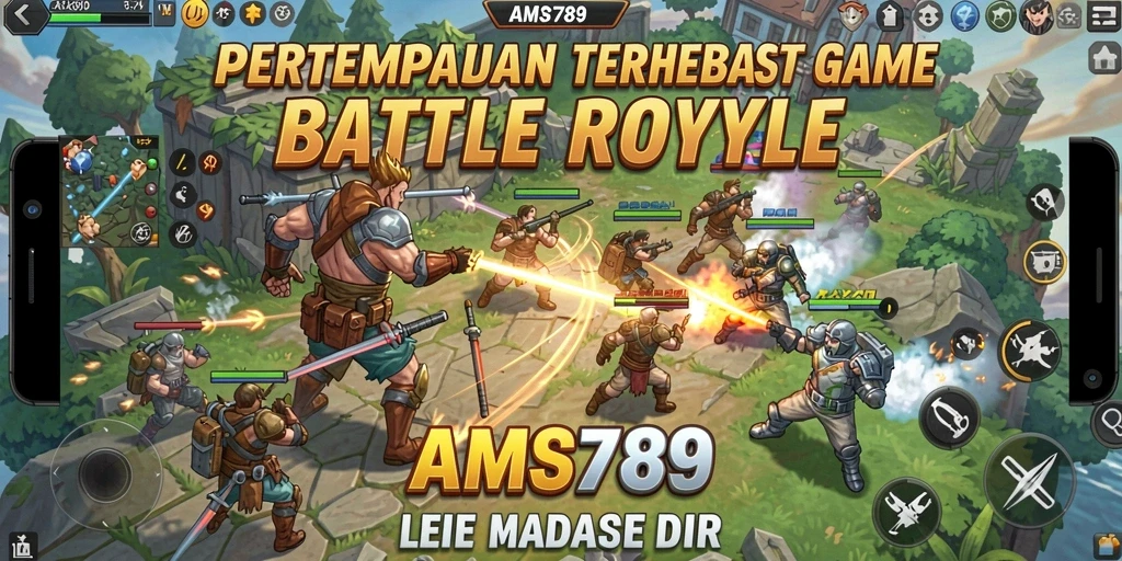 Gameplay mendebarkan dalam AMS789 saat menghadapi musuh di arena.