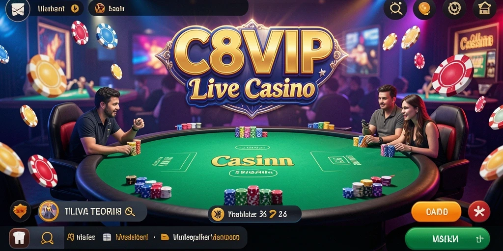 Tampilan gameplay Live Casino dengan dealer profesional dan atmosfer kasino nyata.