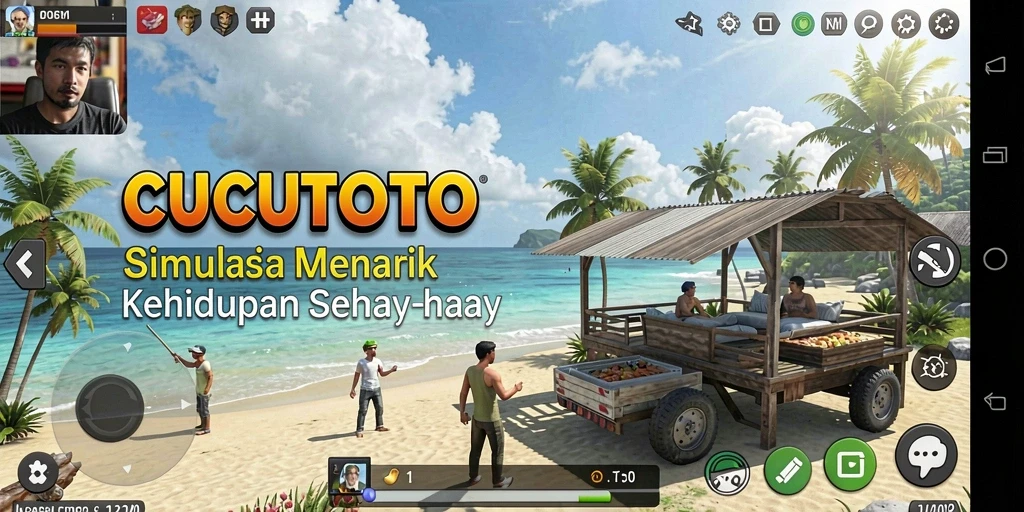 Screenshot gameplay CUCUTOTO yang menampilkan interaksi karakter dan lingkungan.