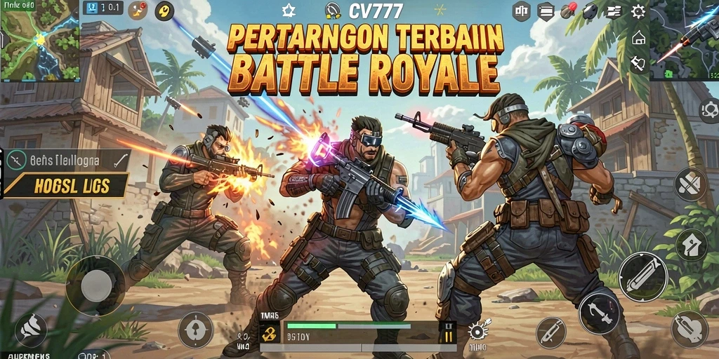 Tampilan gameplay menarik dalam pertarungan Battle Royale CV777.
