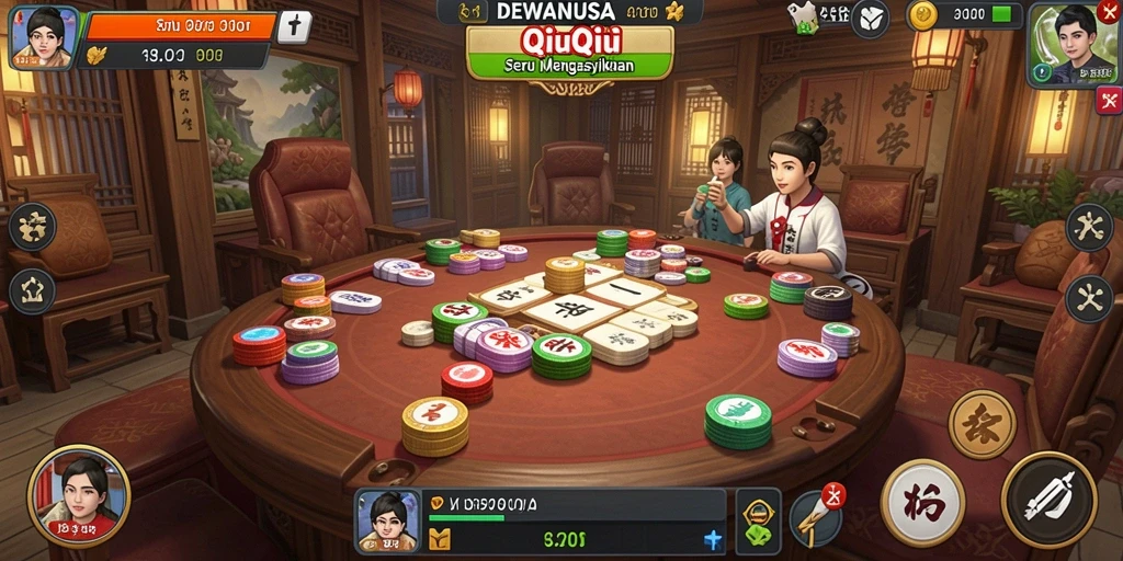 Tampilan gameplay QiuQiu di DEWANUSA yang menarik.