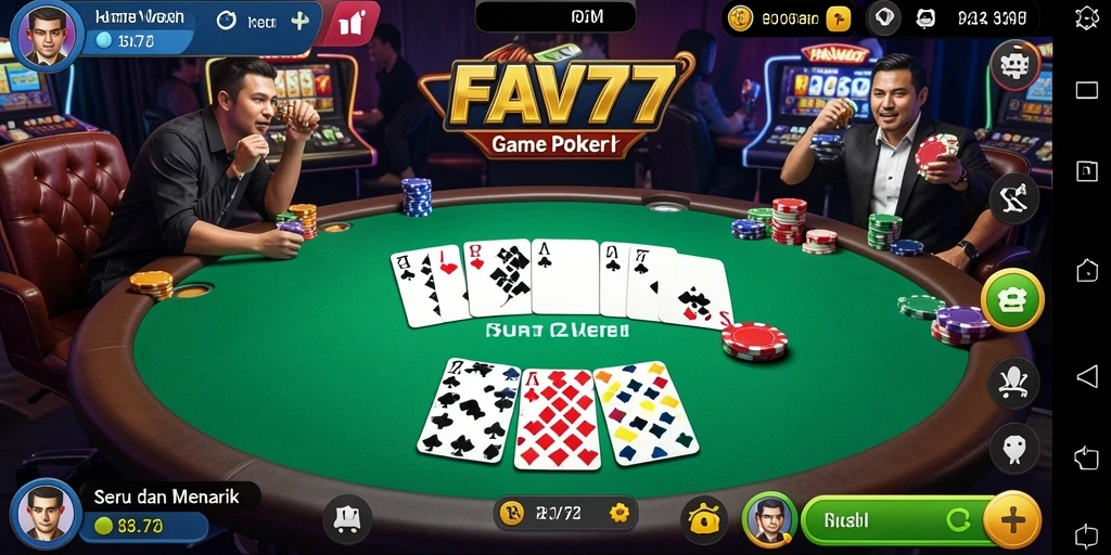 Tampilan gameplay menarik dari aplikasi poker FAV77.