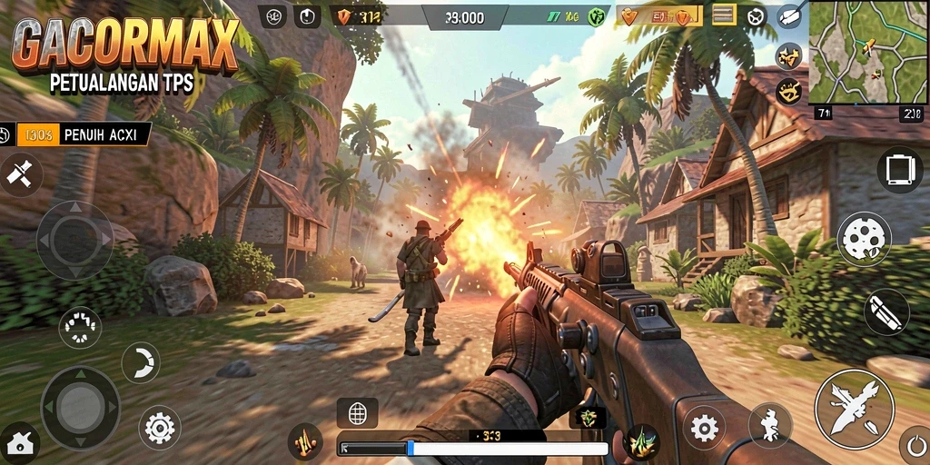 Screenshot GACORMAX menampilkan aksi menembak yang mendebarkan dan grafis yang tajam.