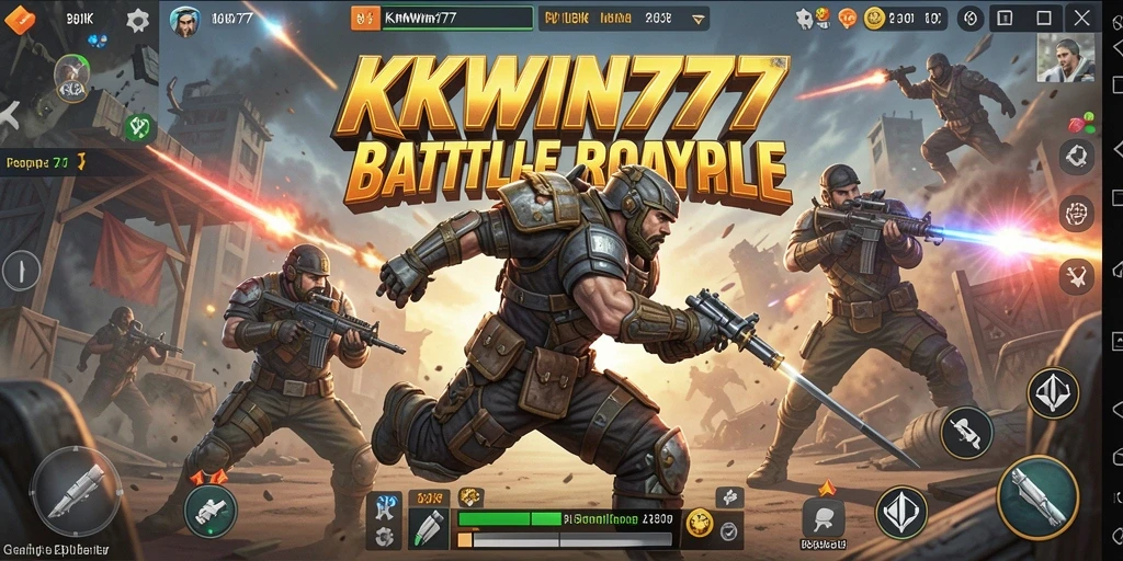 Screenshot gameplay Battle Royale KKWIN777 yang mendebarkan.