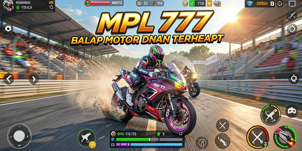 Gameplay mendebarkan dari MPL777 saat balap motor di jalanan.
