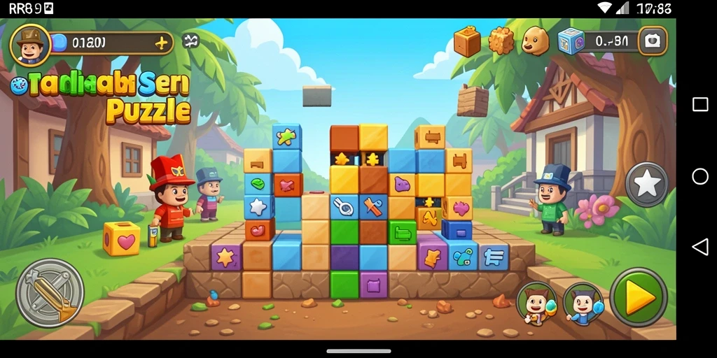 Tampilan gameplay menantang dalam permainan Puzzle RR89.