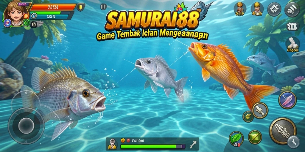 Tangkapan layar gameplay SAMURAI88 yang seru dengan aksi menembak ikan.