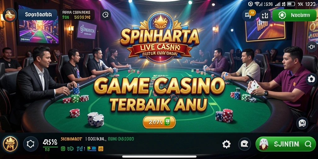 Tampilan menawan gameplay Live Casino SPINHARTA yang penuh interaksi.