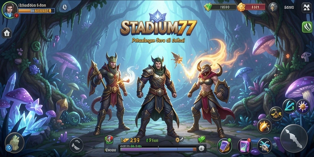 Screenshot gameplay STADIUM77 yang menunjukkan petualangan seru.